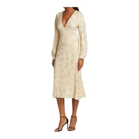 Rachel Comey Desilo Beaded V-neck Midi Dress Size 6 NWD - Picture 4 of 11